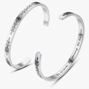 Silver Engraved Cuff Bracelet